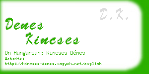 denes kincses business card